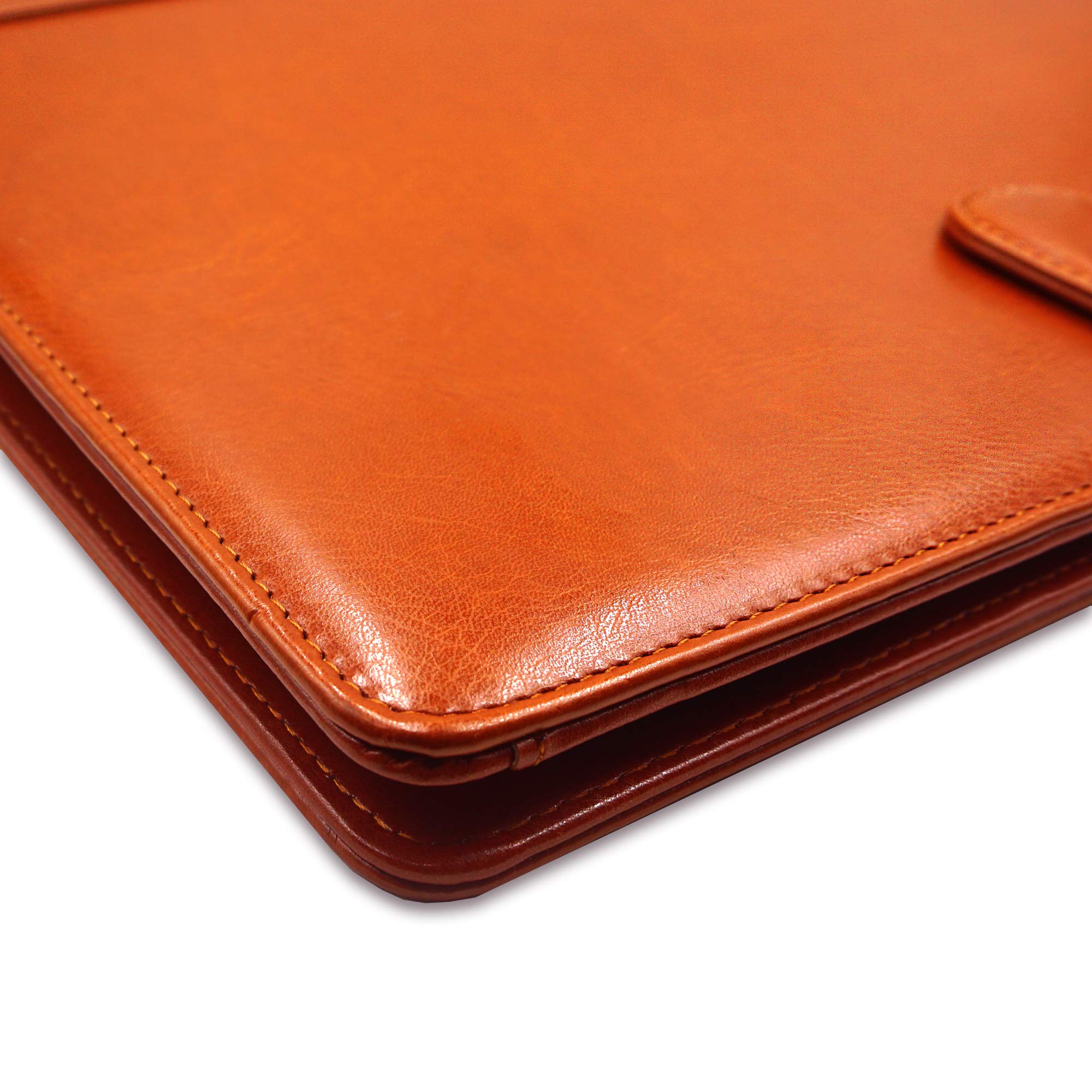 Portedocuments (3 anneaux) en cuir marron avec blocnotes au format lettre, 10 pochettes de fichiers, portecartes, portestylo, organiseur pour carnet de notes, organiseur pour entretien,