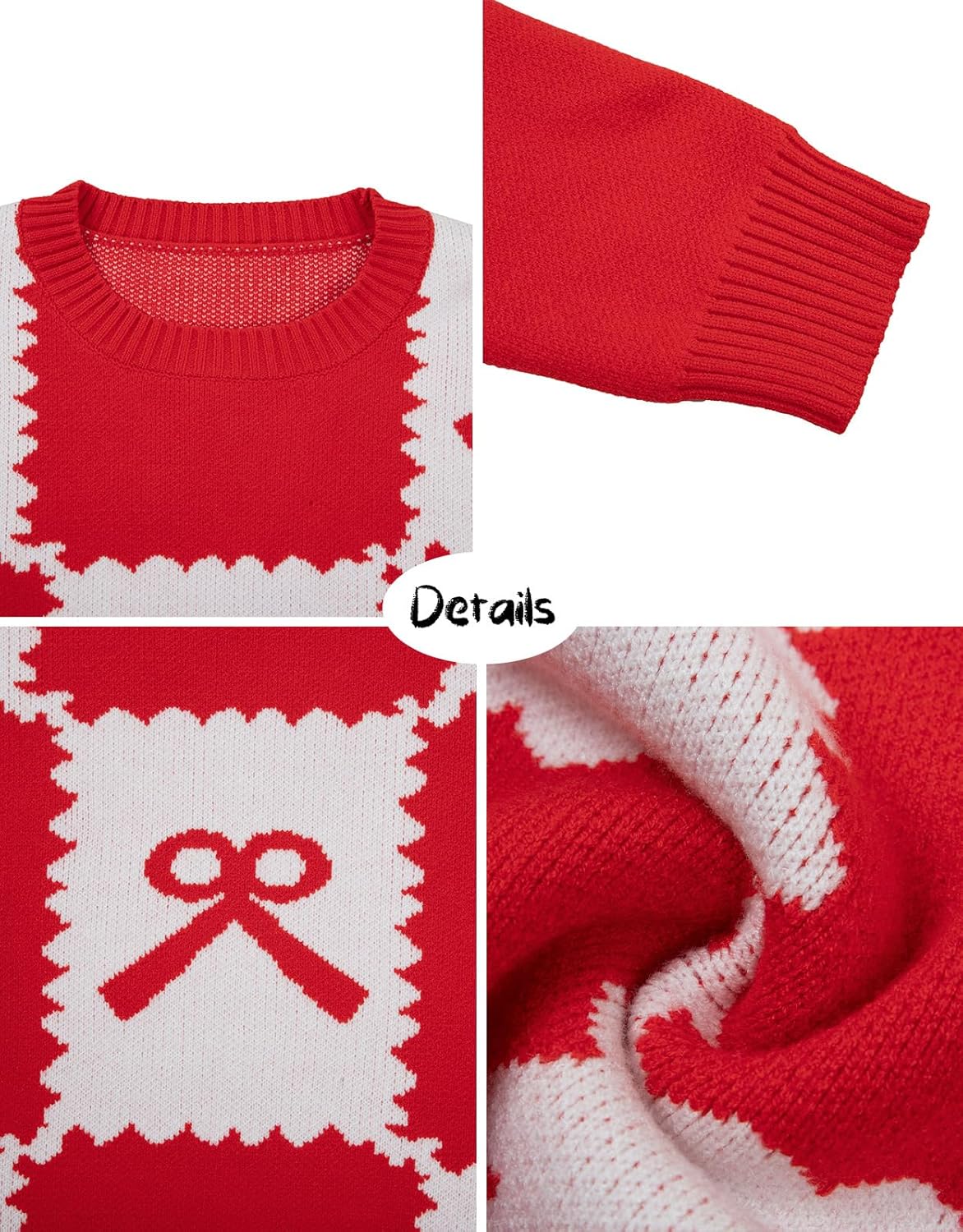 LUKYCILD Valentines Sweater Women Love Heart Sweatshirt Valentine Day Love Sweaters Cute Knitted Long Sleeve Pullover Tops - Image 7