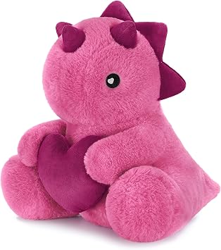 Ditucu Original Loving Triceratops Dinosaur Stuffed Animal with Heart 12 inch Cute Dino Plush Toys for Romantic Sweet for Mom Kids Girlfriend Purple