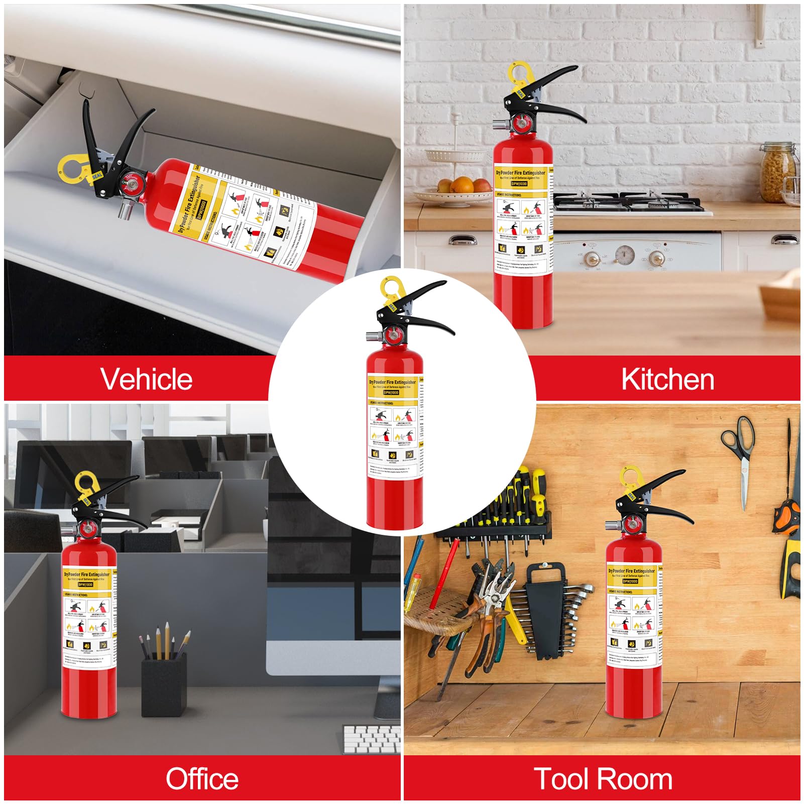 ABC Fire Extinguishers - 4 Pack, 2.5 lb -6 ABC Fire Extinguishers - 4 Pack, 2.5 lb -6
