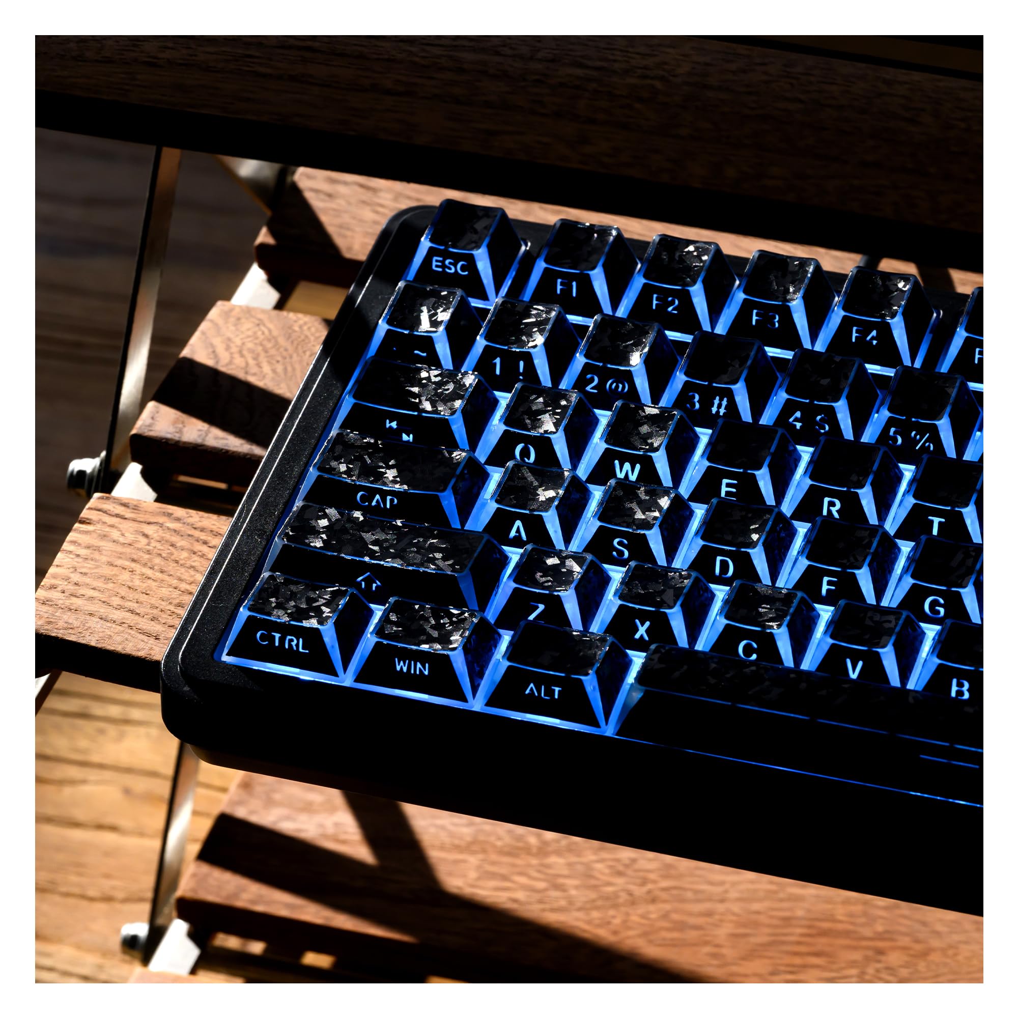 GMKWTL XVX Black Shine Through Keycaps, PBT Keyboard Keycaps Cherry Profile