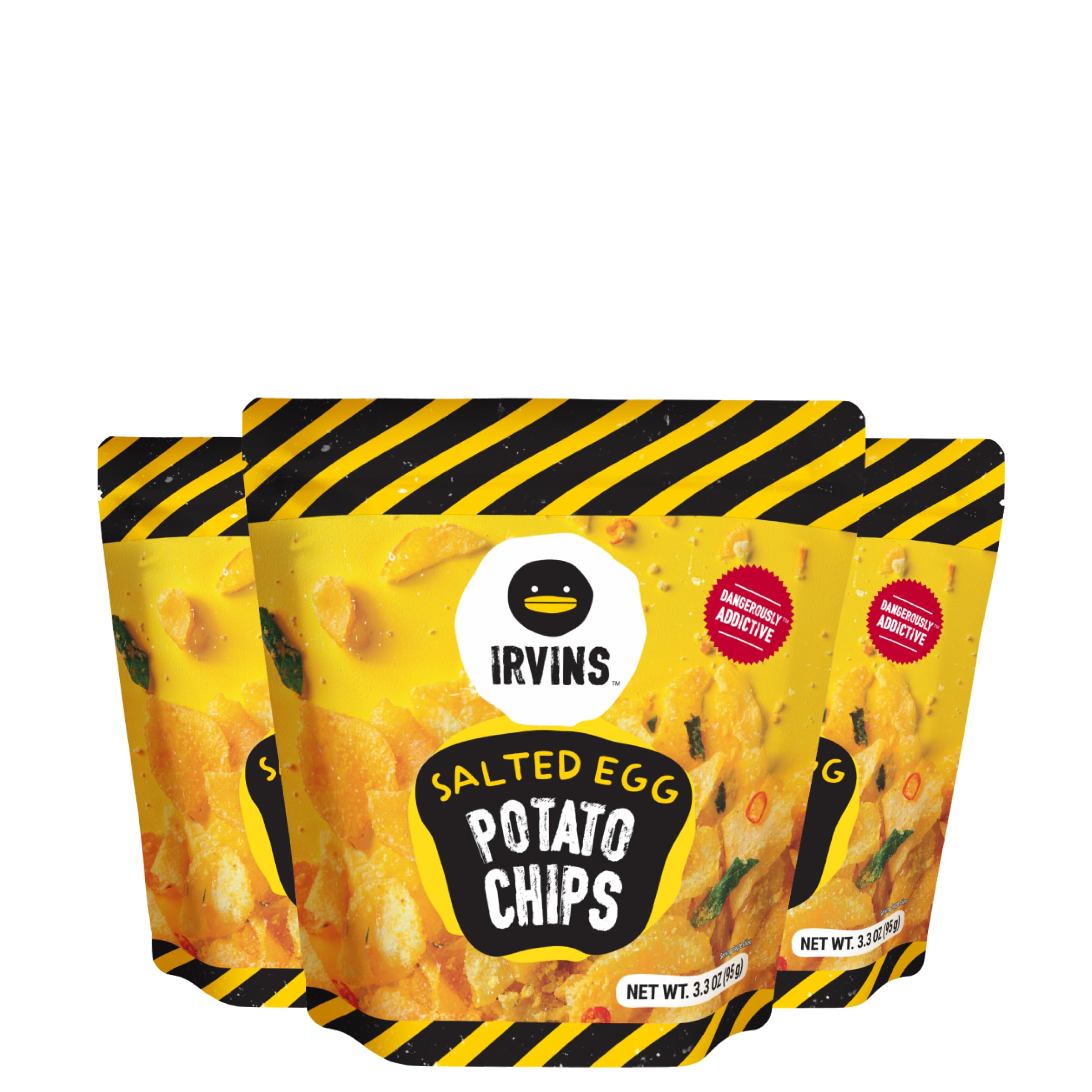 IRVINS Salted Egg Potato Chips Crisps 105g (Pack of 3)