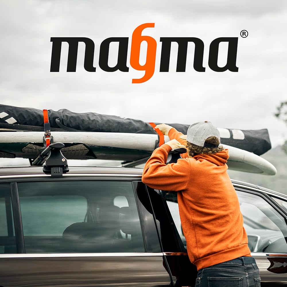 2 Sangles D'Arrimage à Cliquet MAGMA 3.5m - Protection Anti-Rayures - Pour Remorque, Moto, Voiture