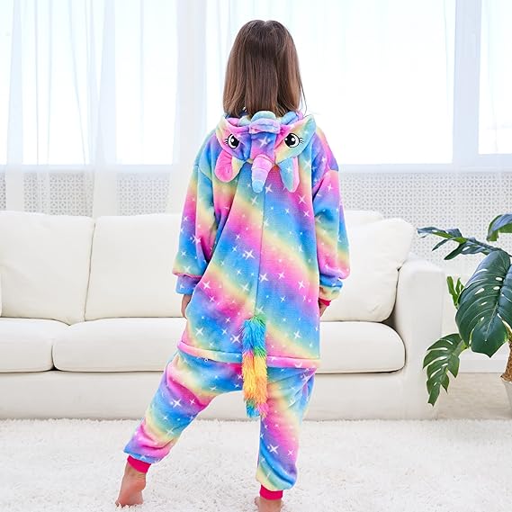 Pyjama Polaire Fille Justice - Licorne Rose Et Bleu - Taille 10 Ans