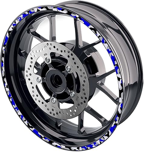 Vista 31 de MC MOTOPARTS Pegatinas de llanta exterior de 17 pulgadas C02B compatibles con YZF R125 MT125 MT07 MT10 MT25 FZ25 MT03 (rojo)