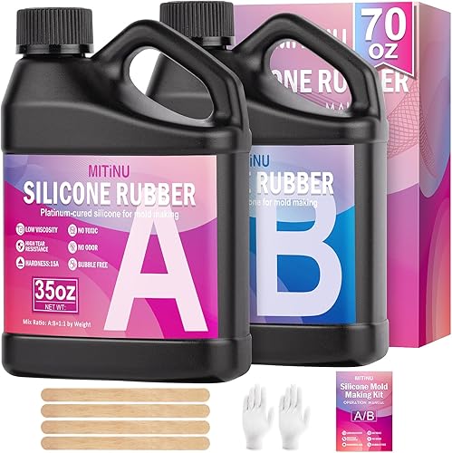 Kit de fabricación de moldes de silicona, gel de sílice líquido elástico 15A de 70.5 onzas para moldear moldes de resina y moldes de velas y jabón,