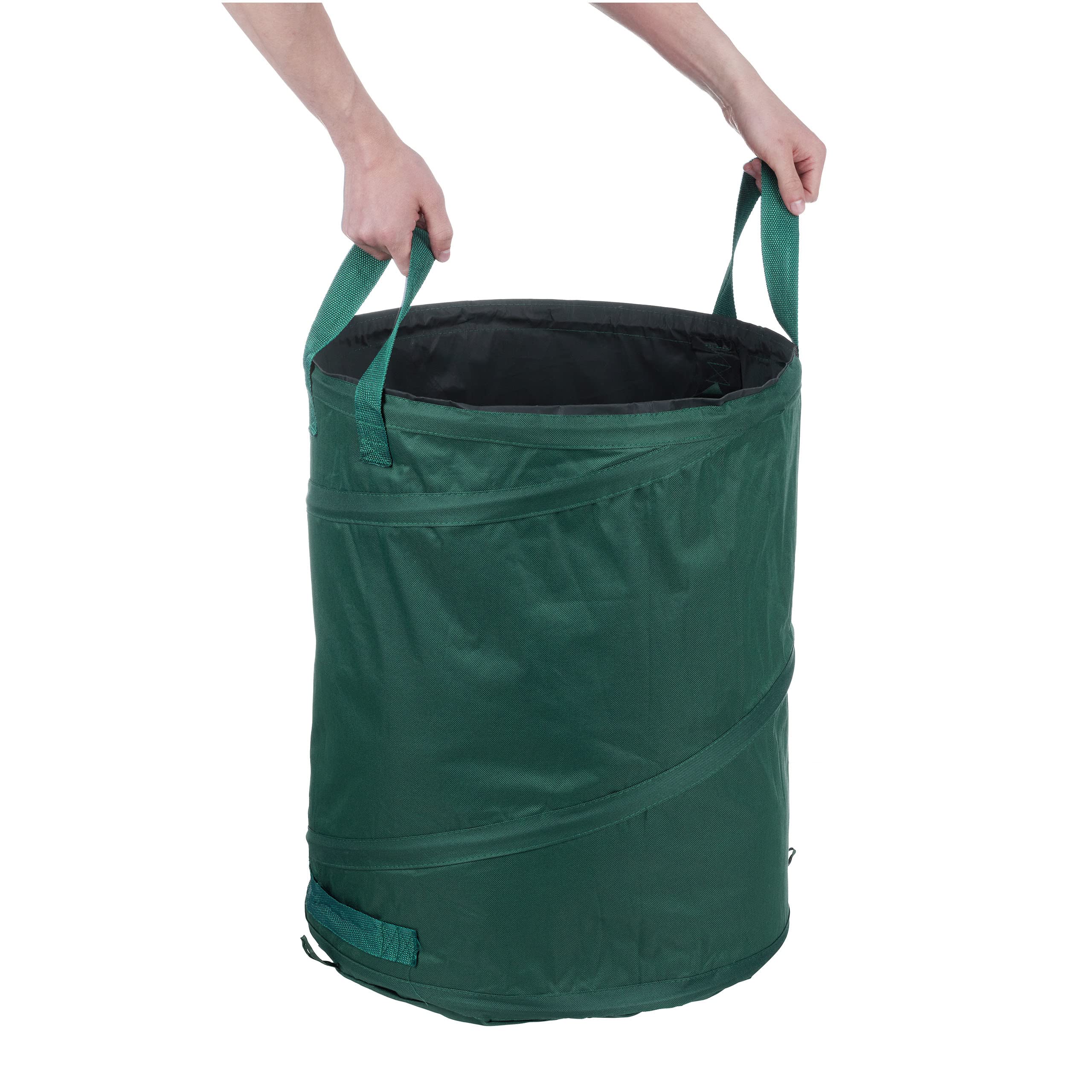 Relaxdays Bolsas Jardín, Auto-desplegables, Set3, 90L, Sacos Hojas PopUp, Asas, Resistente Rayos UV, Impermeables, Verde