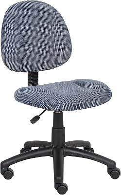 Boss Office Products B315-BE Perfect Posture Delux Fabric Task Chair Without Arms in Blue, 250