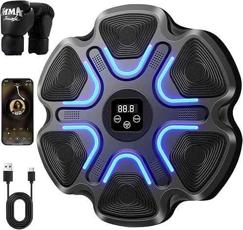 Miniatura 11 de Smart Music Boxing Machine for Adults and Kids, Bluetooth Boxing Equipment with Boxing Gloves, Wall Mounted Electronic Punching Machine for Home Gym