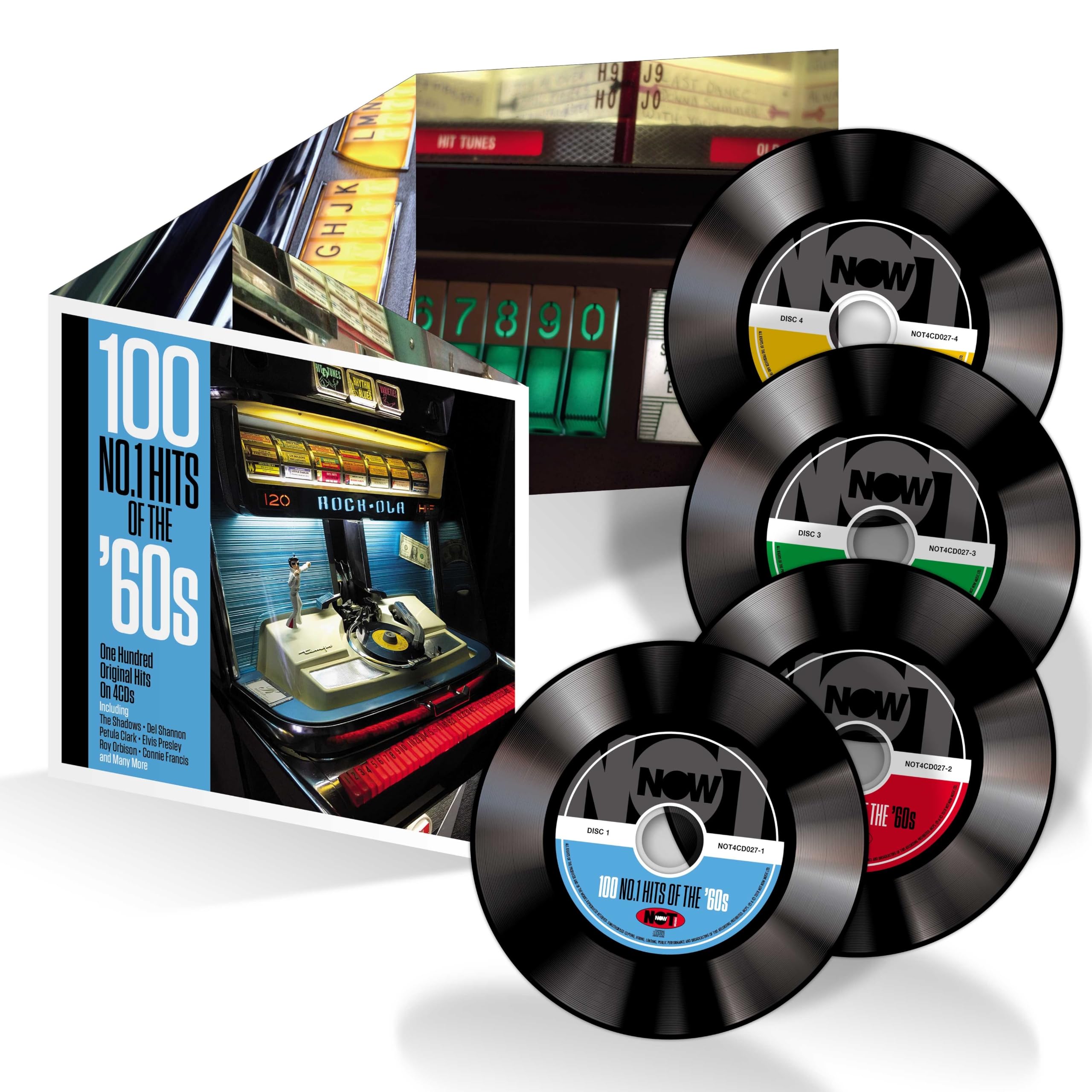 100 No. 1 Hits Of The 60s 4-CD Box Set NEW SEALED Elvis Presley/Crystals/Shadows