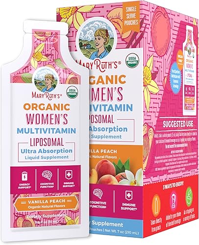 Miniatura 1 de MaryRuth's Multivitamínico para mujer  USDA Orgánico  Multivitamínico liposomal sin azúcar para mujer  Vitaminas líquidas para mujer  Suplemento de
