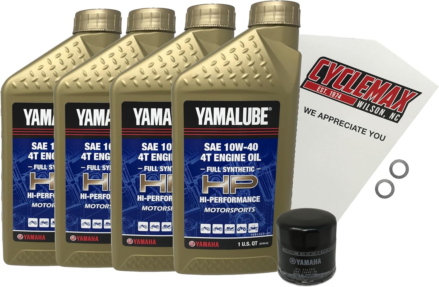 Cyclemax Full Synthetic 10W40 Oil Change Kit fits 2019