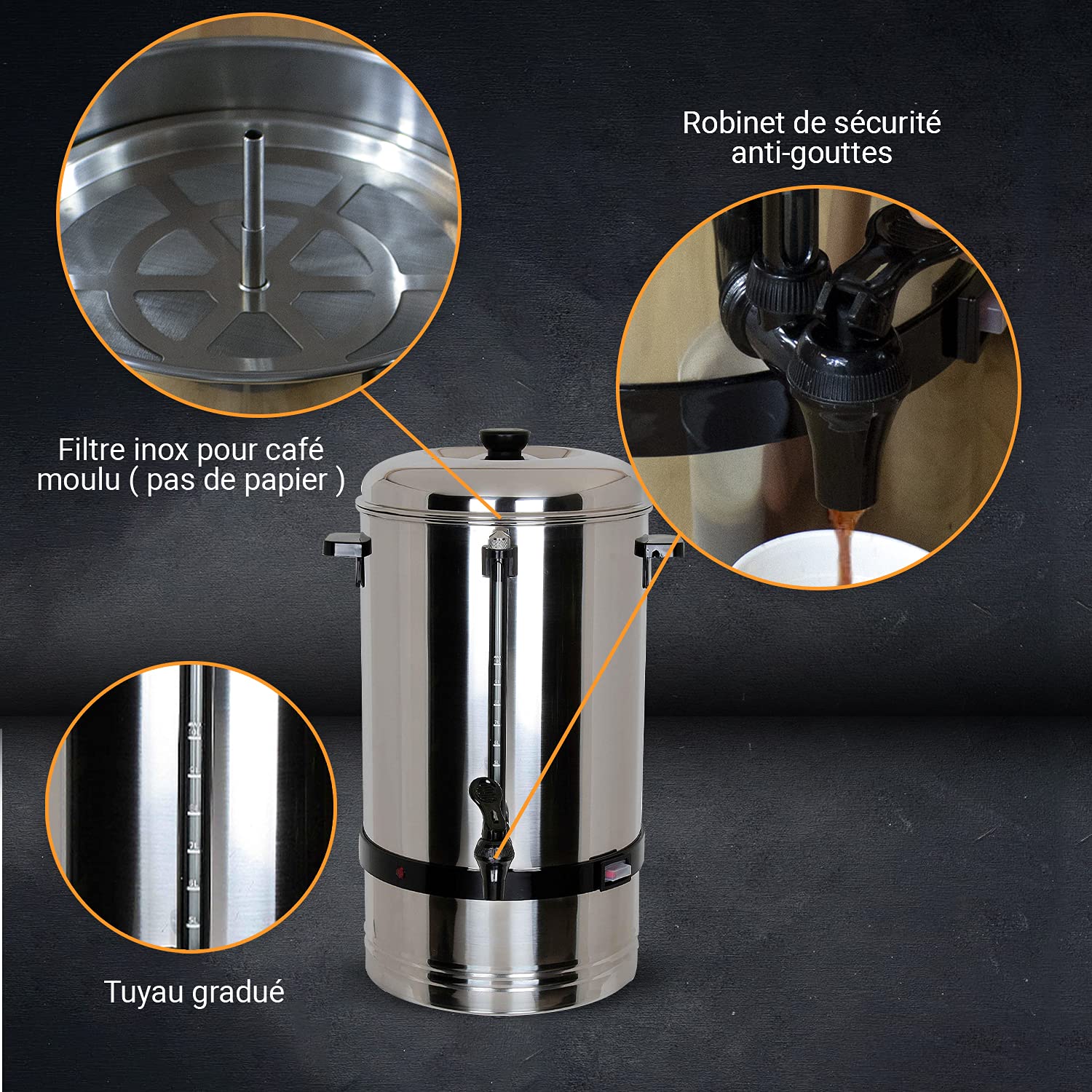 Générique Percolateur à Café Professionnel - 10 L - Double