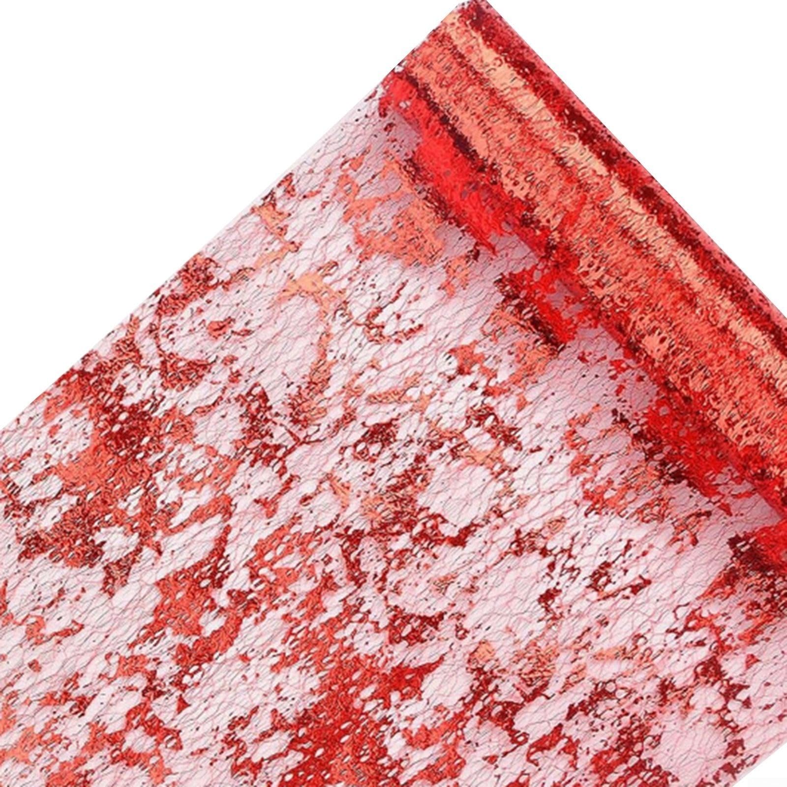 Camino de mesa llamativo y festivo con lentejuelas brillantes para mesa (rojo)