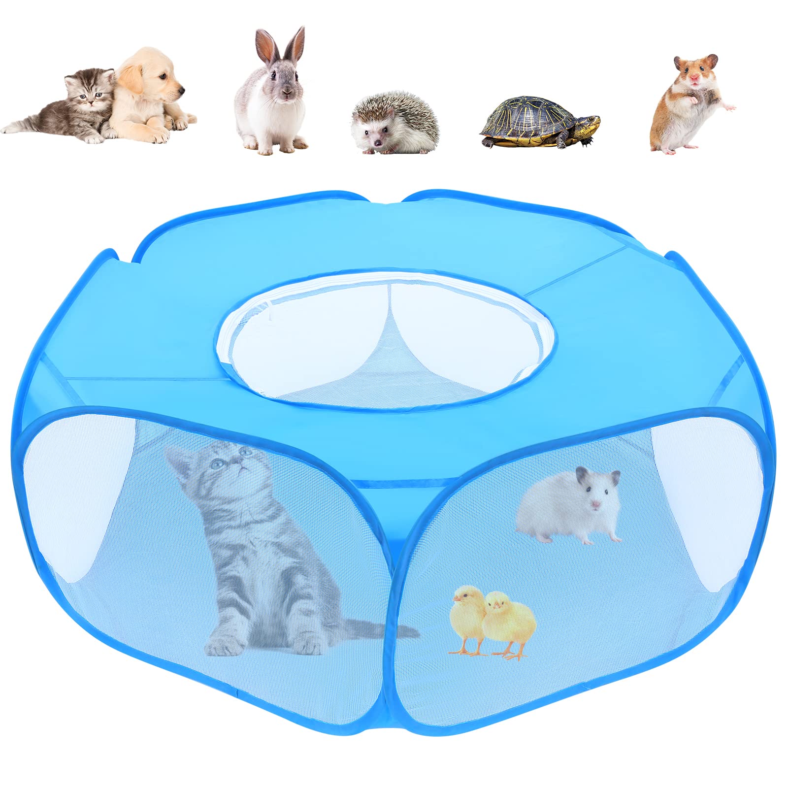Small Animal Playpens With Top Cover Foldable Breathable Small