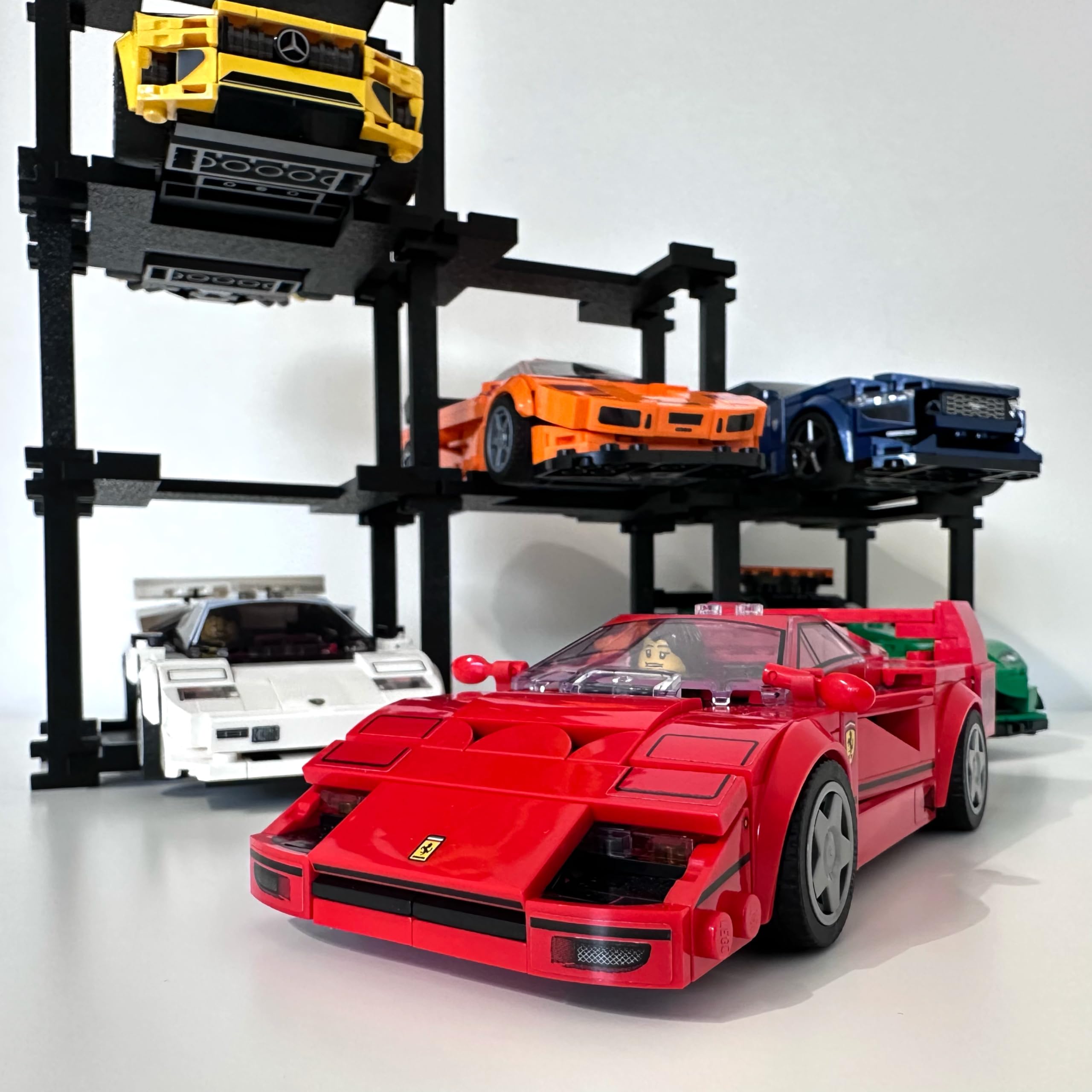 Soporte de exhibición para 4 vehículos Lego Speed Champions - Organizador elegante - Sin configuración de herramientas - Para coches de ladrillo