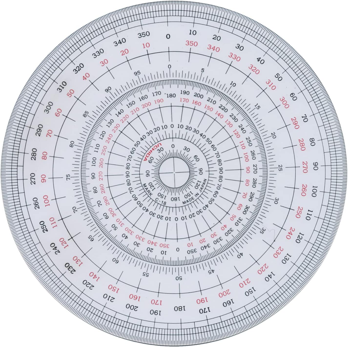 uchida full circle protractor 18cm 1 822 0002 amazon com