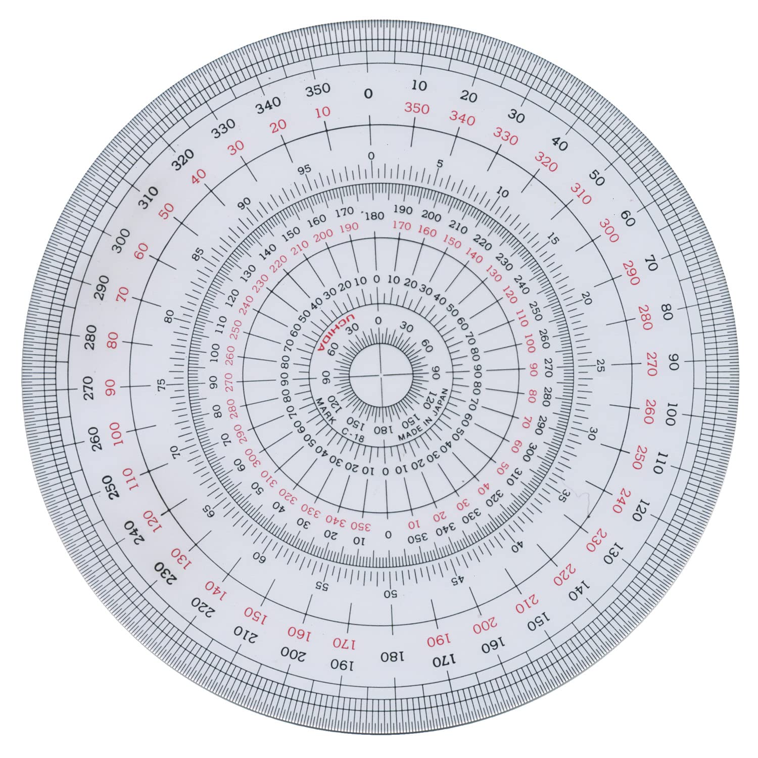 ウチダ 全円分度器 18cm 1-822-0002