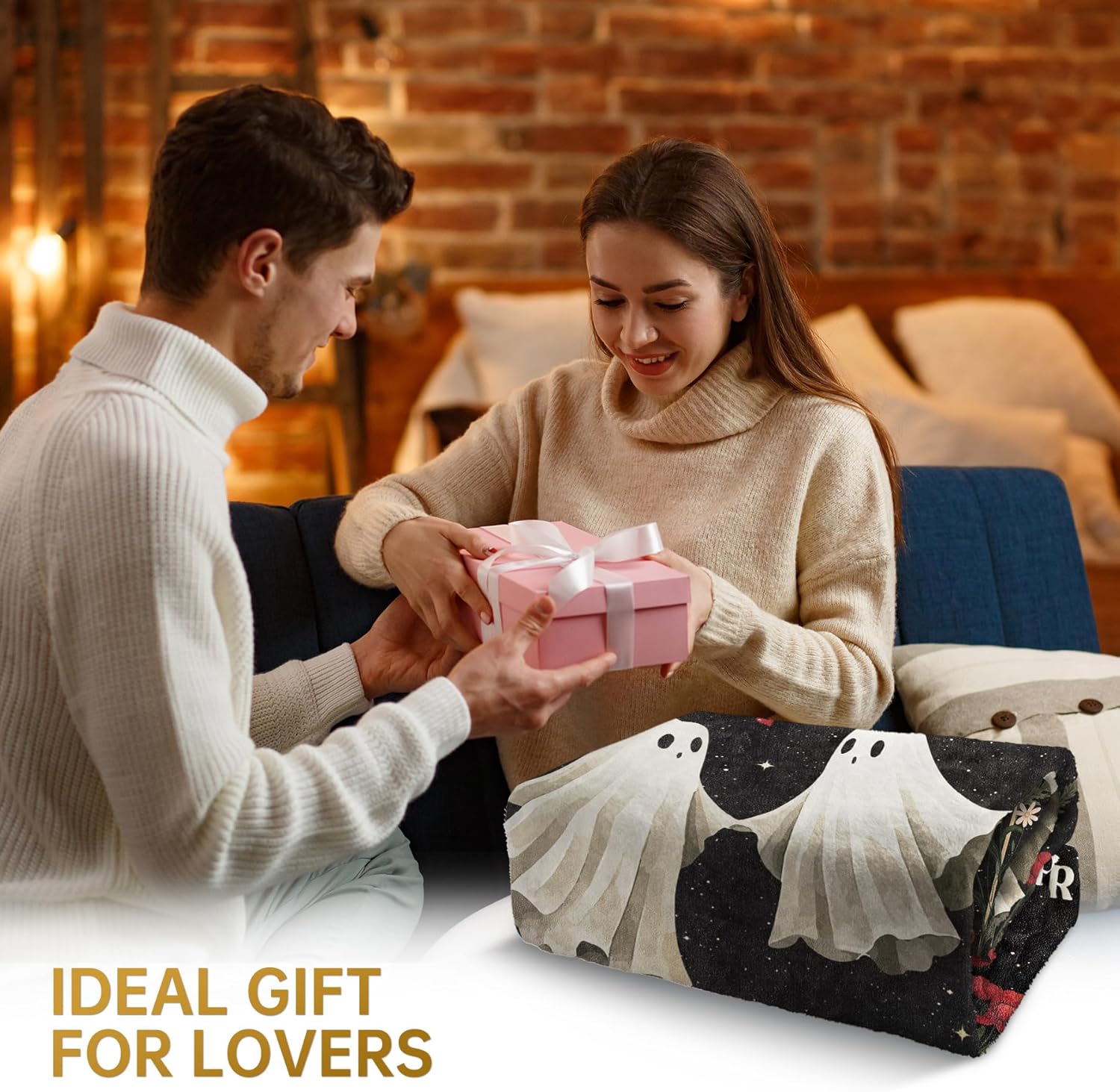 Valentines Day Gifts for Her Him - Couple Blanket, Valentines Anniversary Wedding Gifts for Women Men Wife Husband Couple, Engagement Birthday Gift for Women Friend, I Love You Gothic Blanket - Image 2