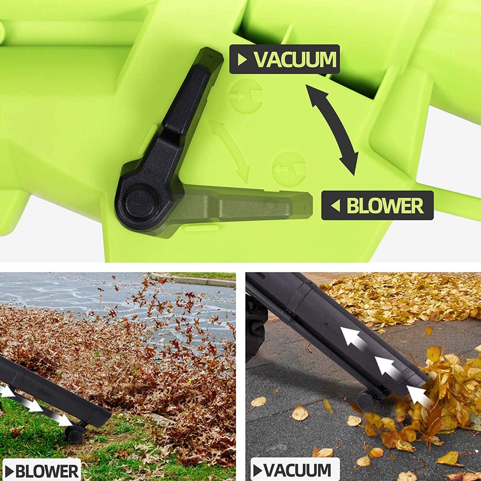 Soplador de hojas para jardín 3 en 1, trituradora de hojas de 3000 W con rueda y bolsa recolectora de 40 L, relación de trituración de 16:1, aspiradora de hojas de jardín de 13,2 m³/min(3m power cable