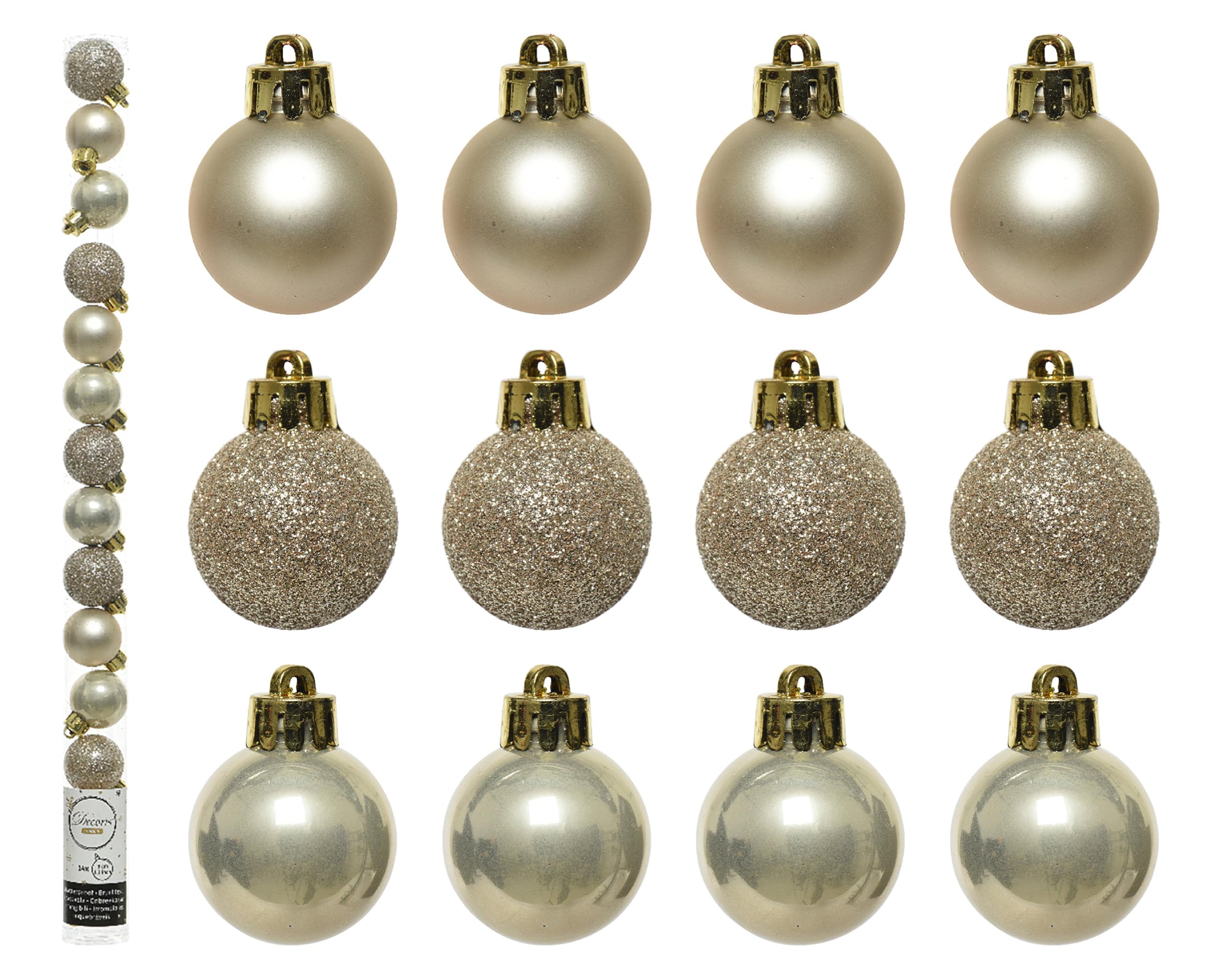 Kaemingk Baubles Shatterproof Mix Pearl 3cm - 02.0462