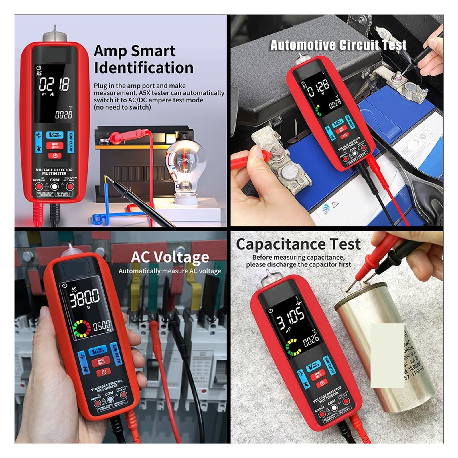 Multimetro Digitale Smart Multitester Automatico Amperometro VFC Corrente Condensatore Ohm Strumenti For Tester Elettricista(A5X Tool kits)