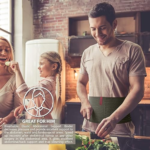 Miniatura 8 de ORTONYX Carpeta abdominal de 6.25 pulgadas para hombres y mujeresenvoltura posoperatoria posoperatoria posoperatoriacinturón de soporte para hernia