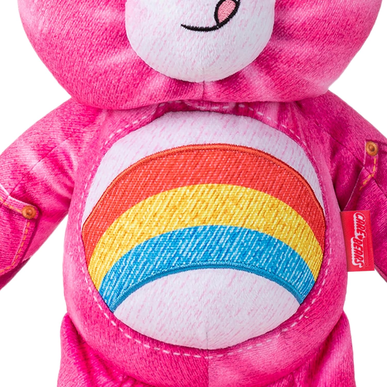Care Bears 14" Medium Plush - Cheer Bear - New Denim Design - Soft Huggable Eco-Friendly Material!