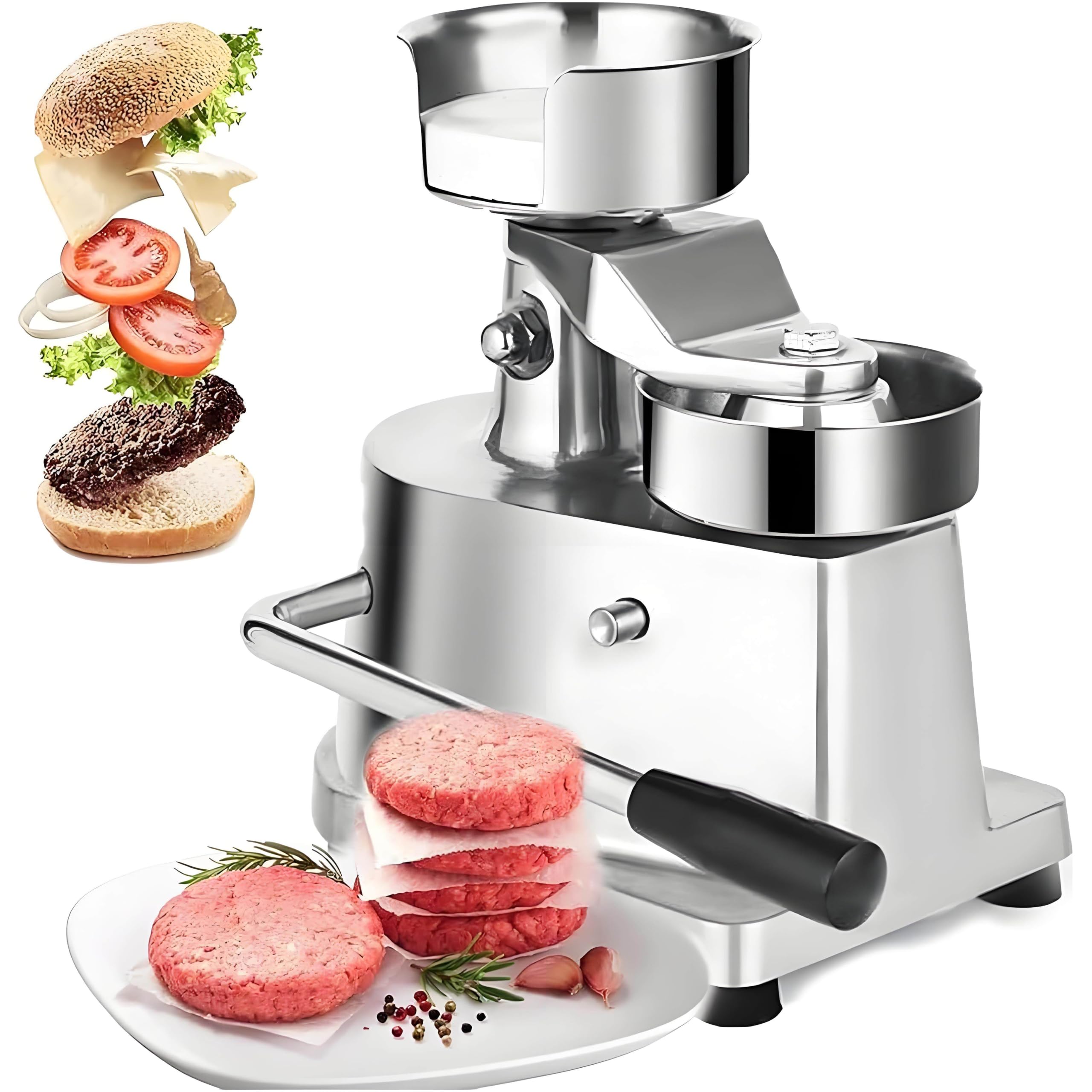 Pressa per Hamburger con Manico, per Ristorante, Food Truck, Barbecue 13cm