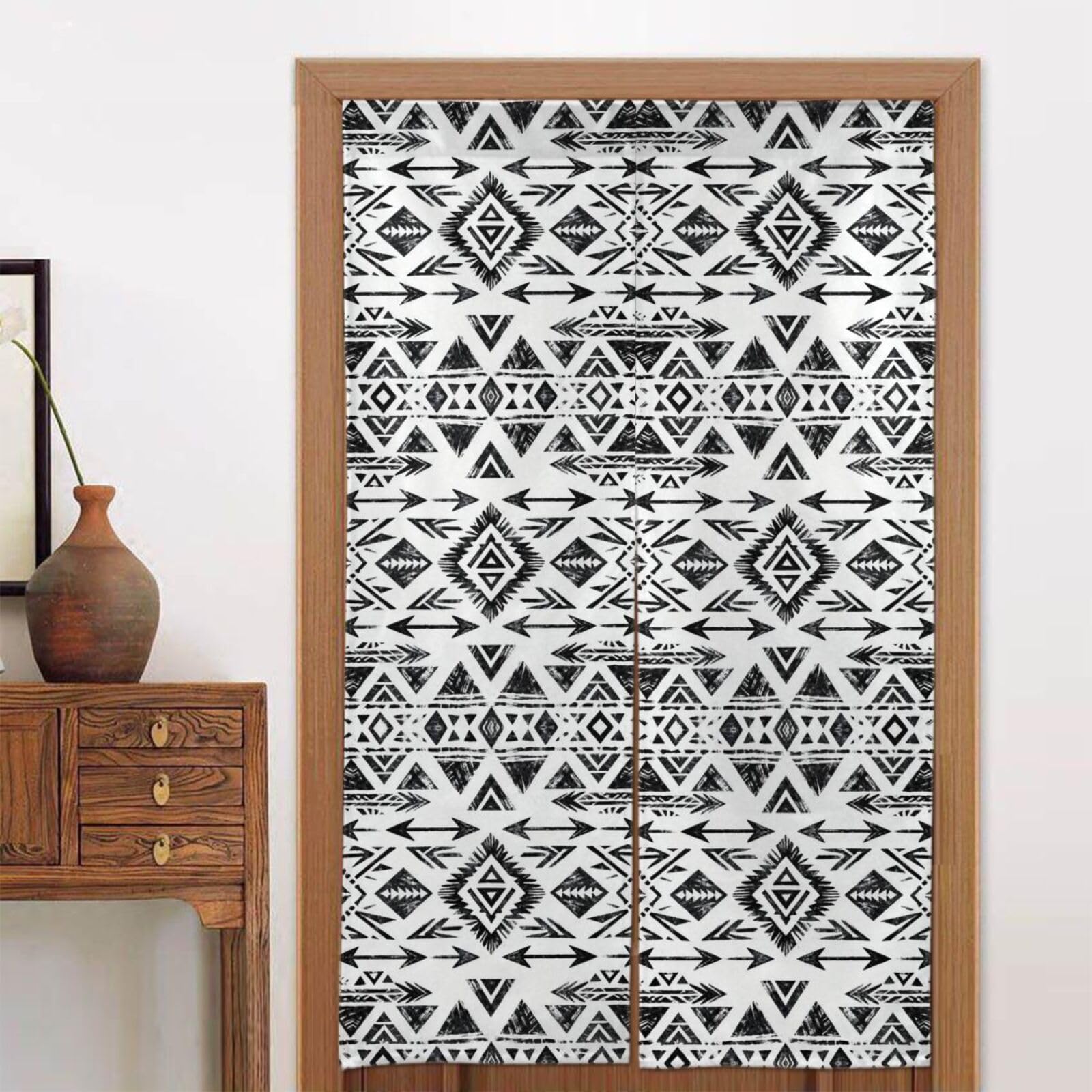 CNTDBU Tribal Arrow Print Door Curtain 34x56 Inch-Room Divider Panel for Privacy, Entryway Screen for Kitchen Bedroom