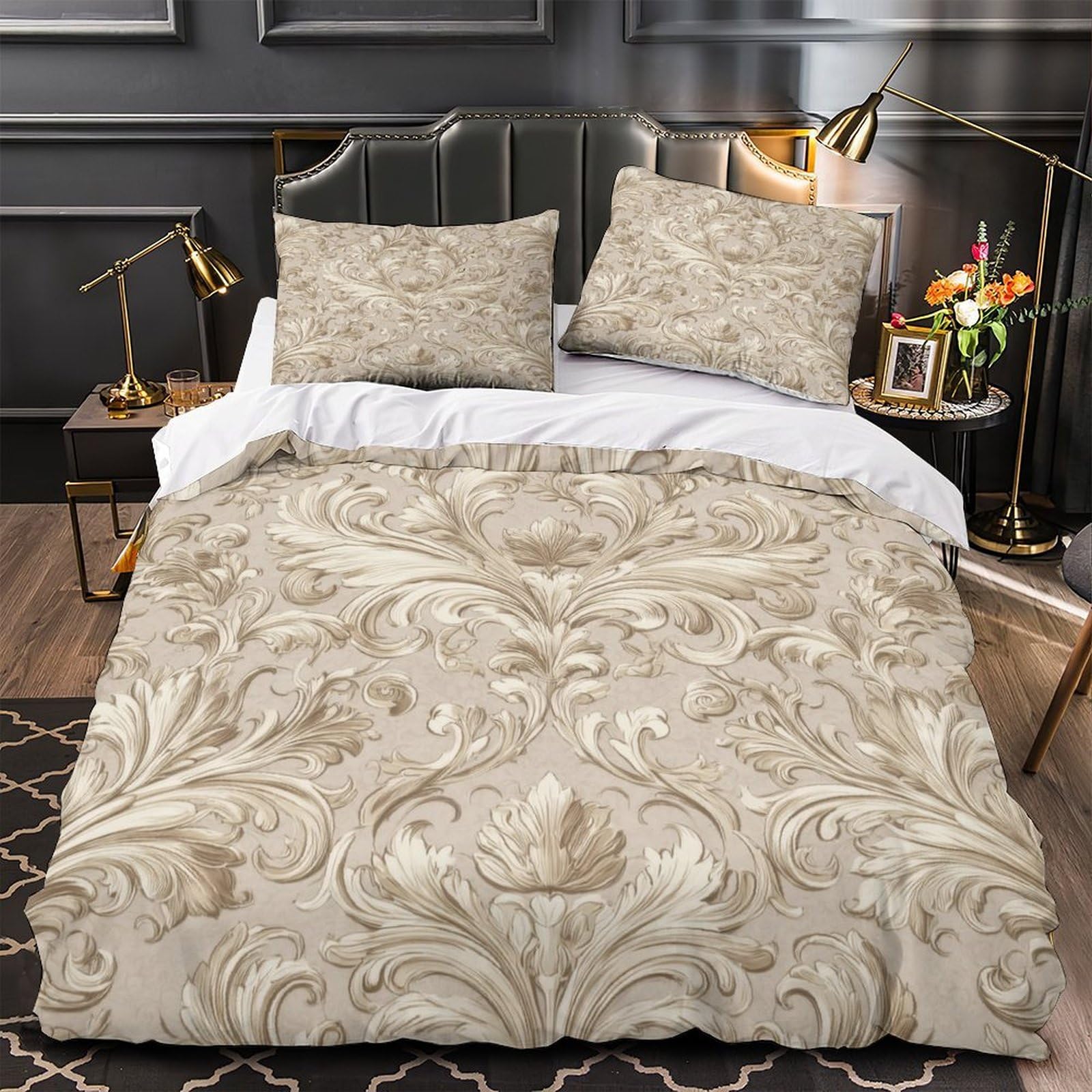 Parure de lit 3D fermeture éclair 140x200cm finie la couette qui glisse