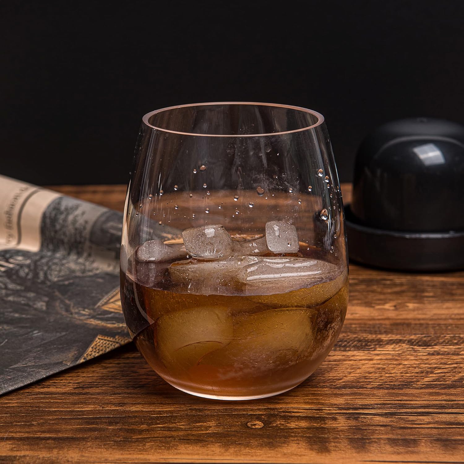 KOXIN-KARLU Classic 18-ounce Acrylic Stemless Wine Glasses, Unbreakable Mixed Drinkware Plastic Tumbler, set of 6 Clear - Image 6