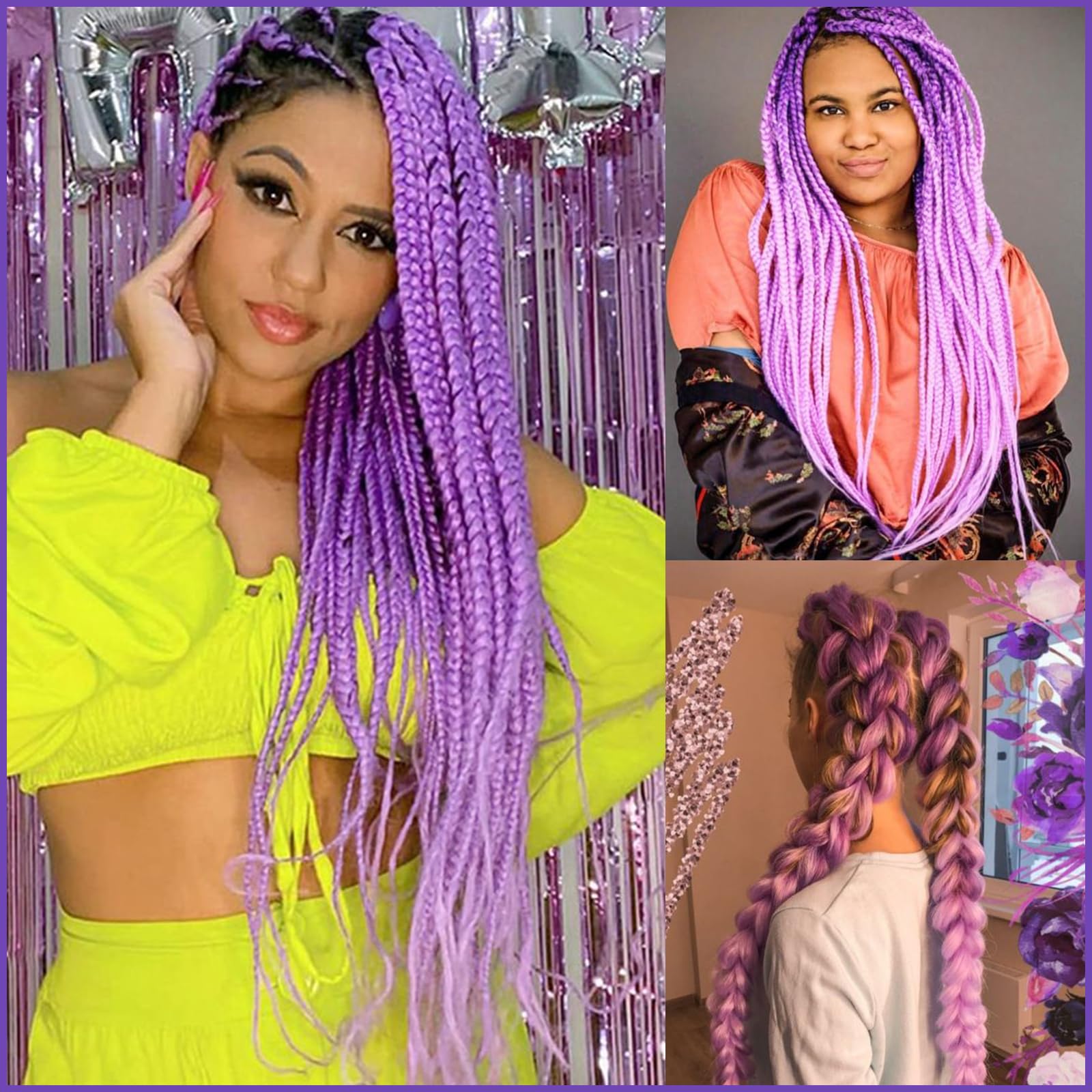 Amazon.com : Ombre Light Purple Braiding Hair Pre Stretched 