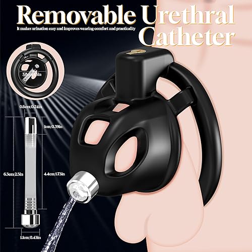 Miniatura 3 de Jaula de castidad masculina, juguete sexual para hombres, dispositivo de castidad de 2 estilos con anillo de 3 tamaños y bloqueo invisible para