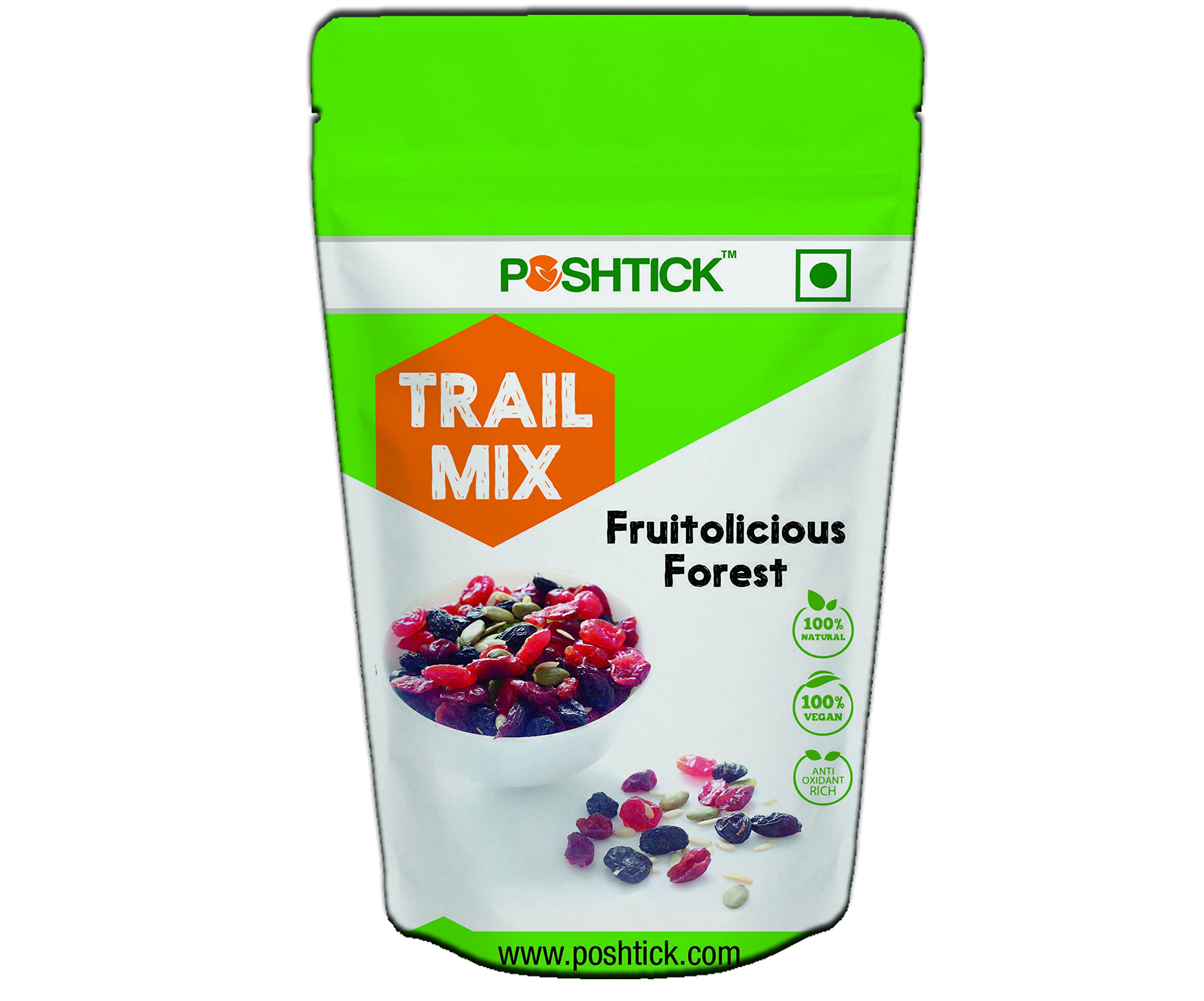 Poshtick Healthy Snacks Poshtick Trail Mix Fruitolicious Forest (5 Packs of 40g) , Yummy Mix of Seeds and Berries Full of Vitamins and Minerals.