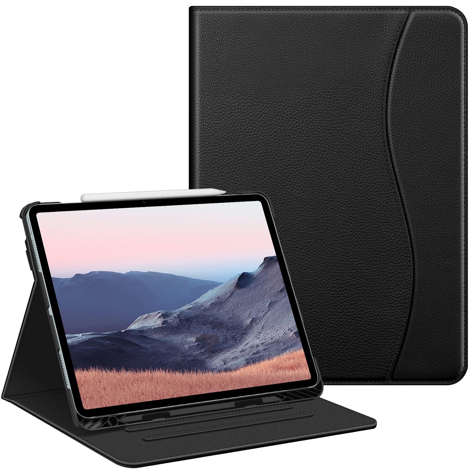 FINTIE Case for iPad Air 13 inch M4 (2026) / M3 (2025) / M2 (2024) - [Corner Protection] Multi-Angle Viewing Stand Cover with Pocket & Pencil Holder, Auto Wake Sleep, Black