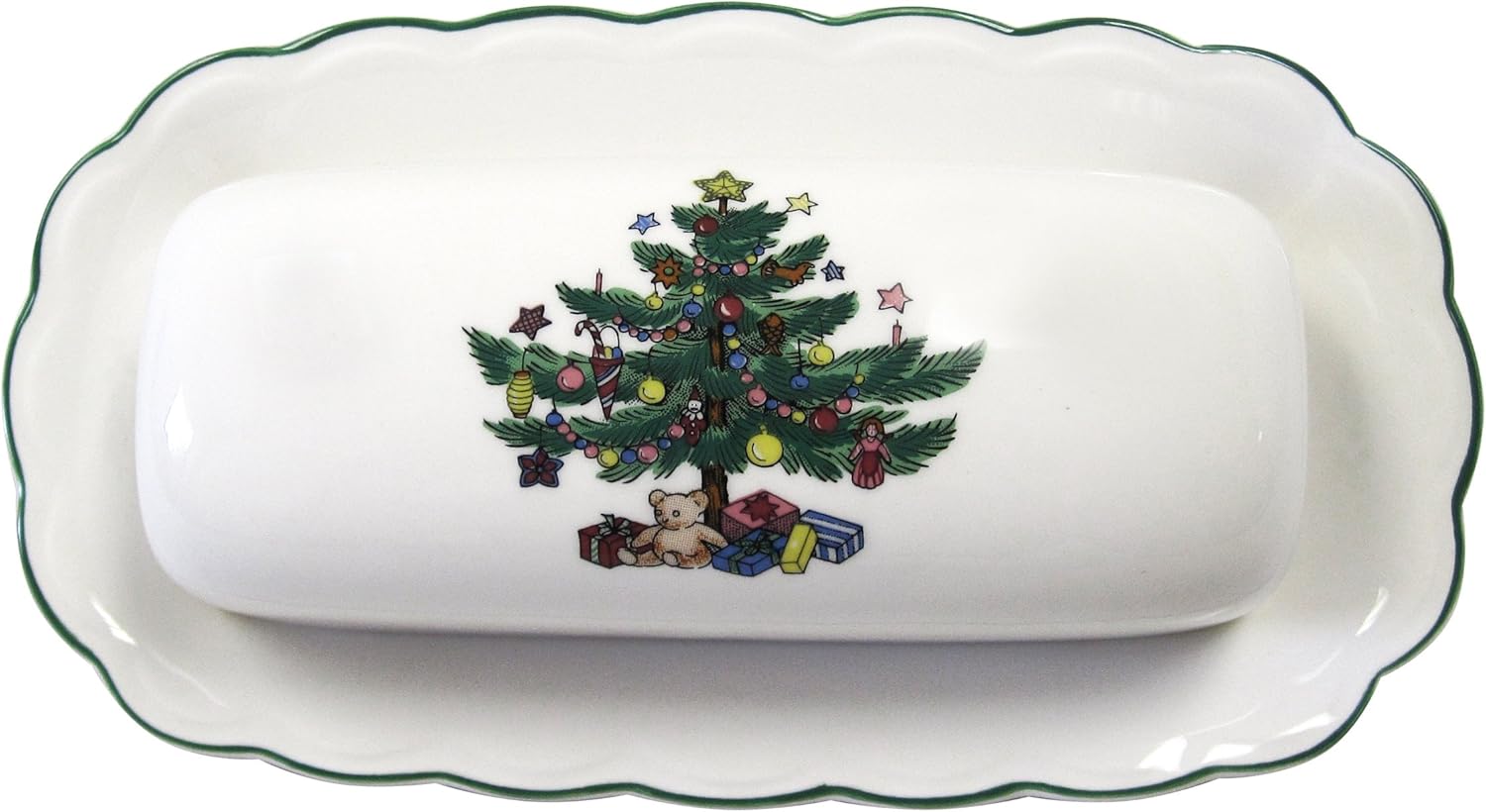 Nikko Ceramics Happy Holidays Butter Dish with Lid