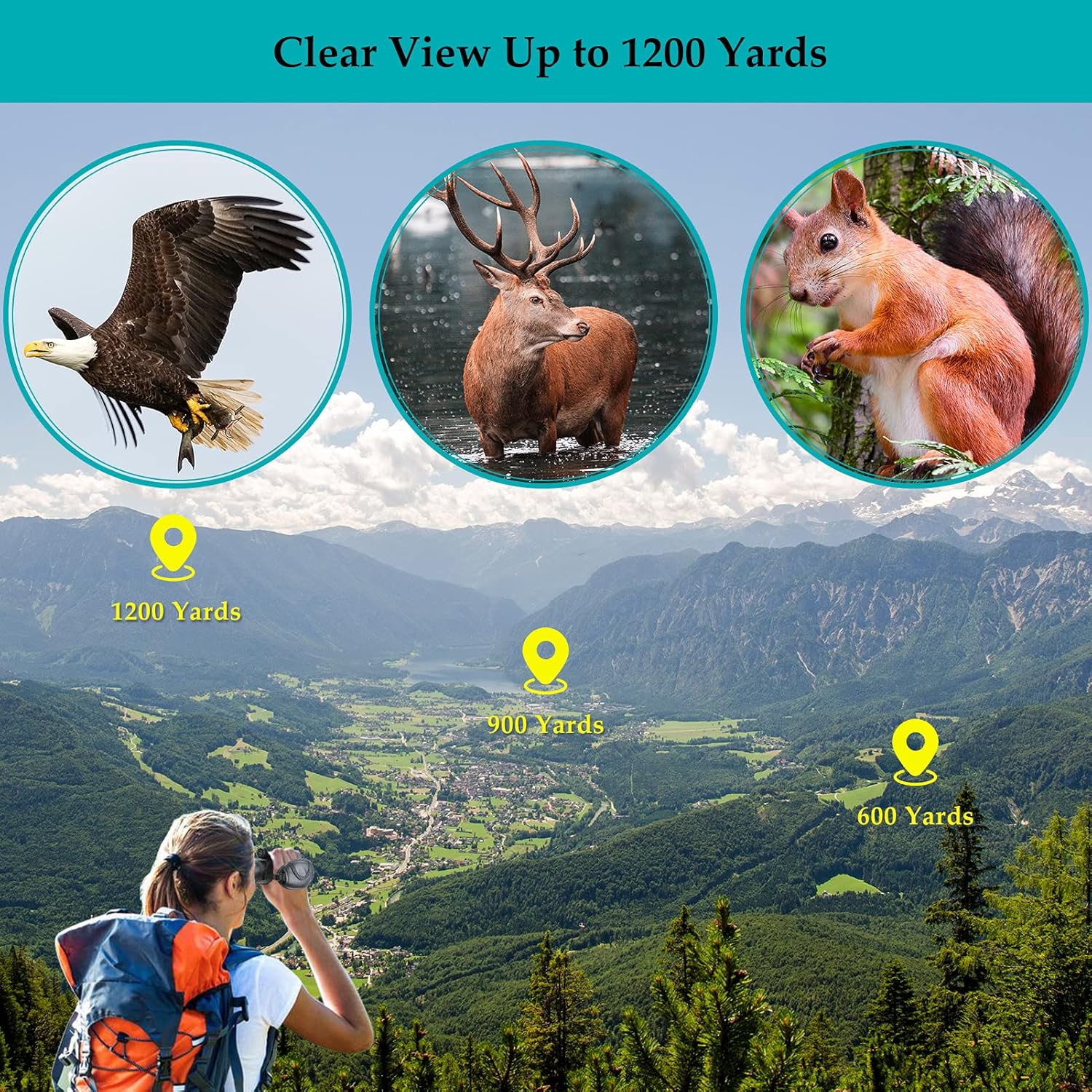 12x56 HD Monocular Telescope with Smartphone Adapter, Upgraded Tripod, Hand Strap - High Power Monocular with Clear Low Light Vision for Star Watching - Lightweight Monocular for Bird Watching Hunting : Electronics