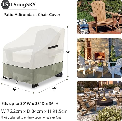Miniatura 3 de Paquete de 2 fundas para sillas Adirondack de patio, impermeables, resistentes, para exteriores, fundas para sillas de patio Adirondack para sillas