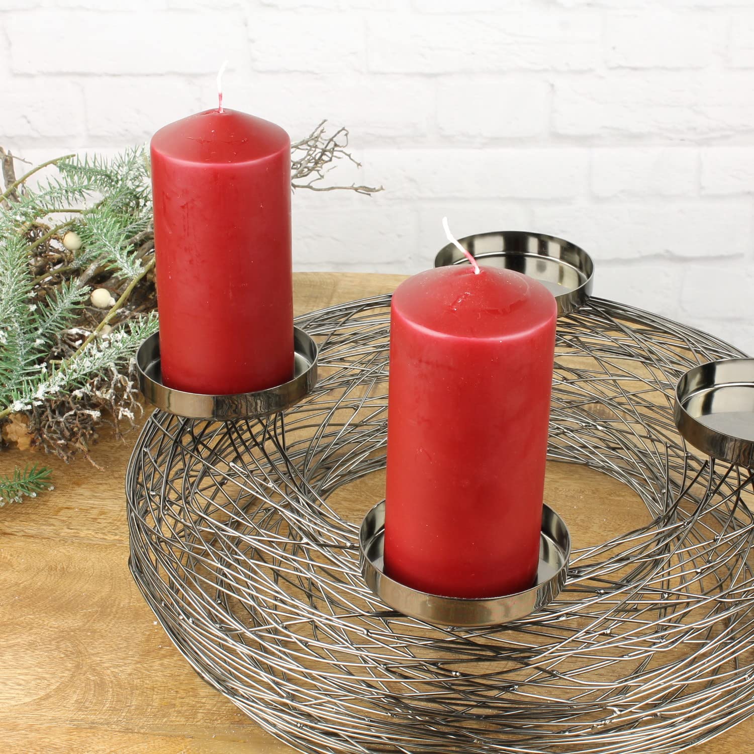 Couronne De L'Avent Métallique Moderne Ø30cm - Style Scandinave Minimaliste Pour 4 Bougies