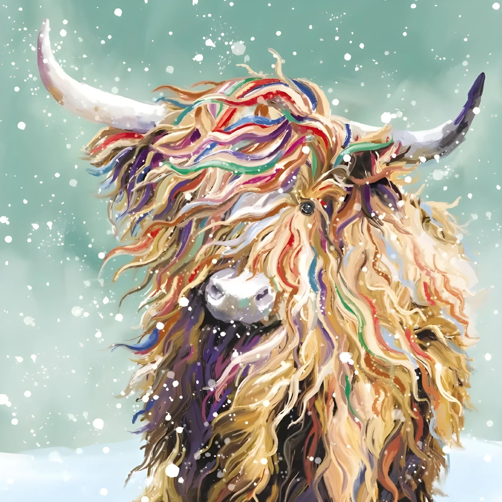 GBCC Charity Christmas Cards Pack of 10, Highland Cow Design, Premium Festive Greeting Cards Multipack with Envelopes