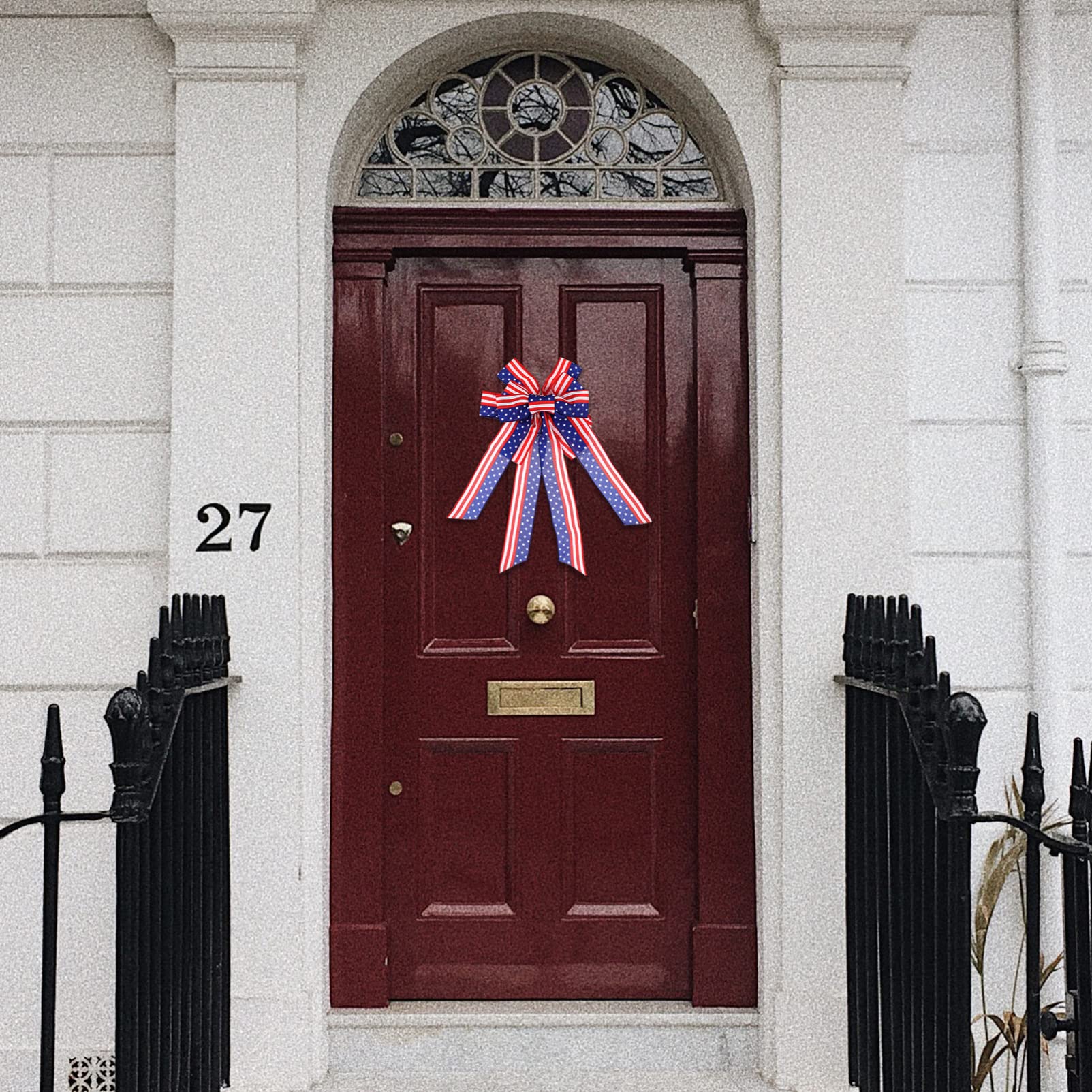 TOPBATHY 4 Pz del dell'indipendenza Fiocchi di Natale Nastro di Raso Pizzo Fiocco Decorativo Decorazione patriottica grucce attaccapanni Decorazione del dell'indipendenza