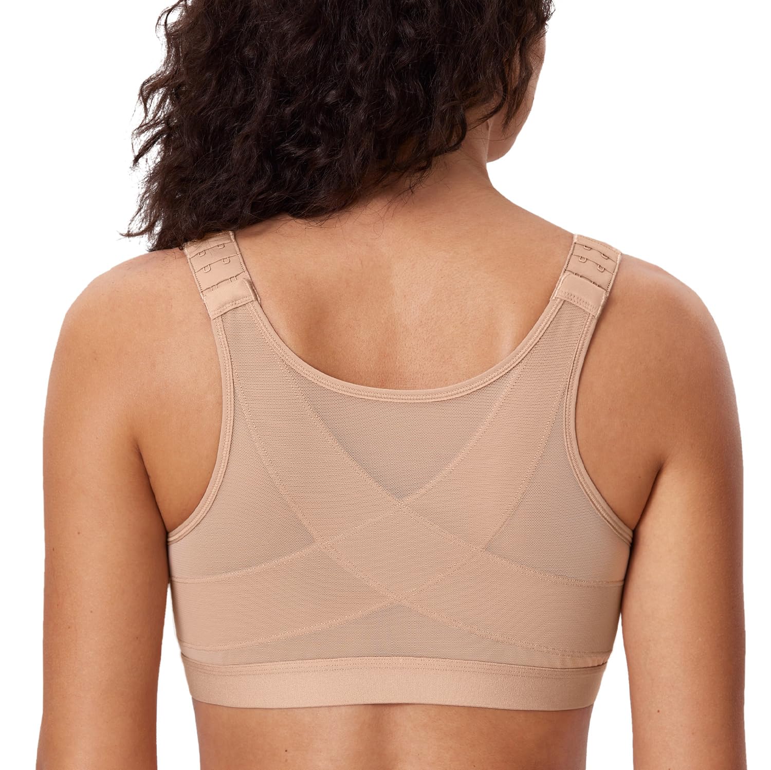 DELIMIRA Women's Front Fastening Wireless Comfort Non Padded Back Support Bra