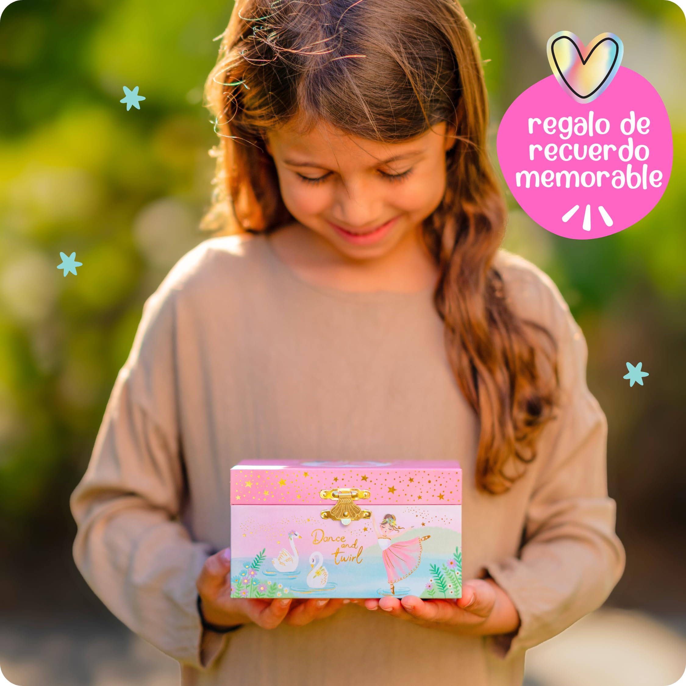 Giggle & Honey® Caja de Música con Bailarina para Niñas - Joyero Musical Niña con Espejo, Caja Musical Bailarina, Joyero Infantil, Joyeros Niña, Regalo Cumpleaños Edades 3-10