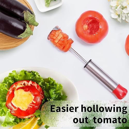 Miniatura 3 de Newness Multi-Purpose Veggie Drill with Sharp Blade and Ergonomic Anti-Slip Handle, 4 Sizes for Coring and Hollowing out Zucchini, Potatoes, Carrot