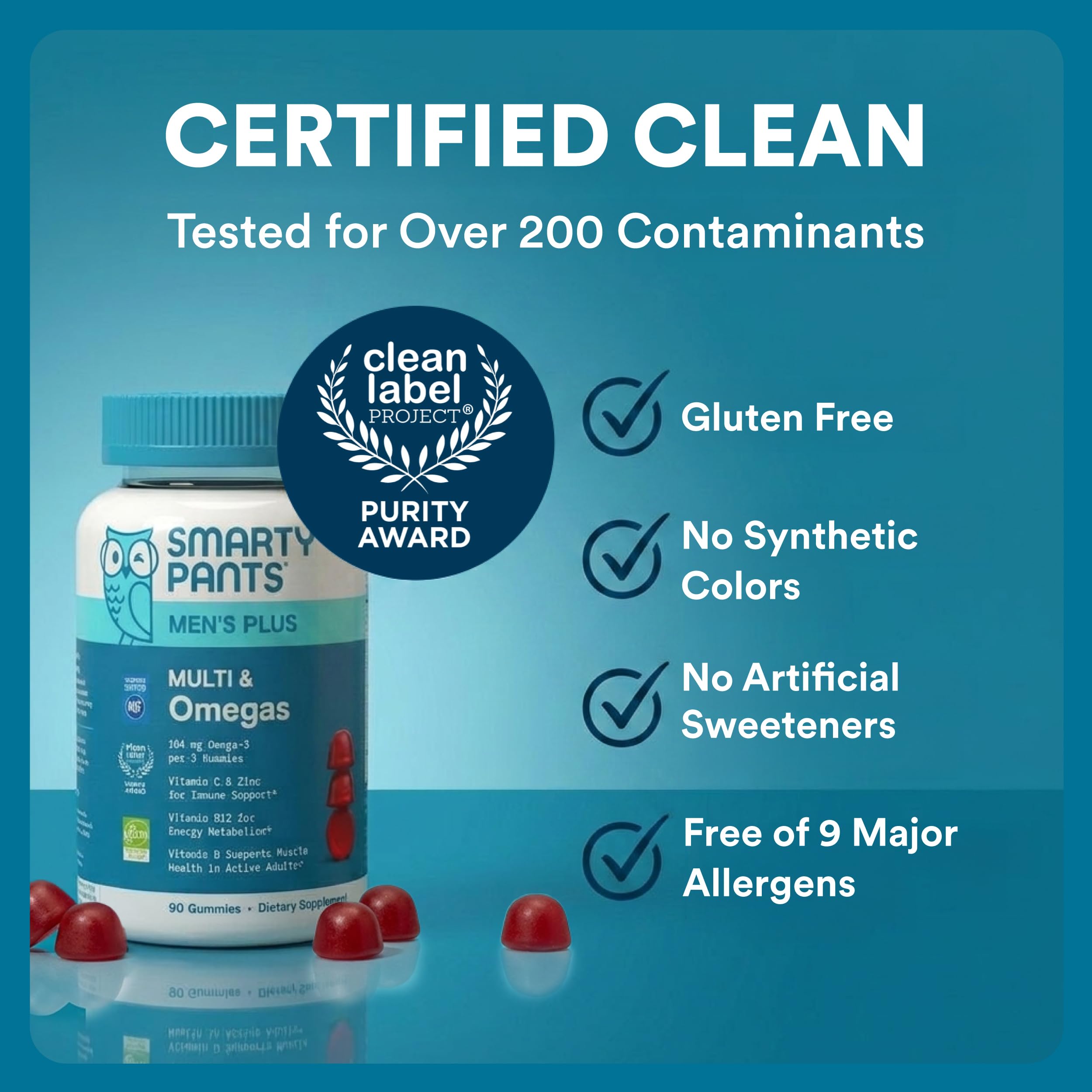 SmartyPants Men's Multivitamin Gummies, Vitamin D & C, Omega 3, Zinc, 90 Ct — Amazon image 8