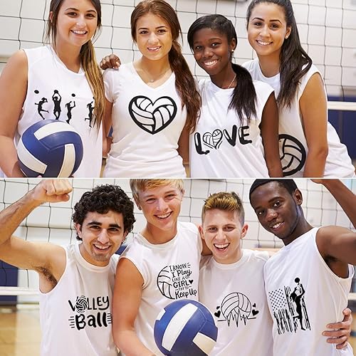 Miniatura 4 de Cholemy 30 calcomanías para planchar de voleibol, parche de vinilo para planchar en camisetas, camisetas para mamá, manualidades, amantes del