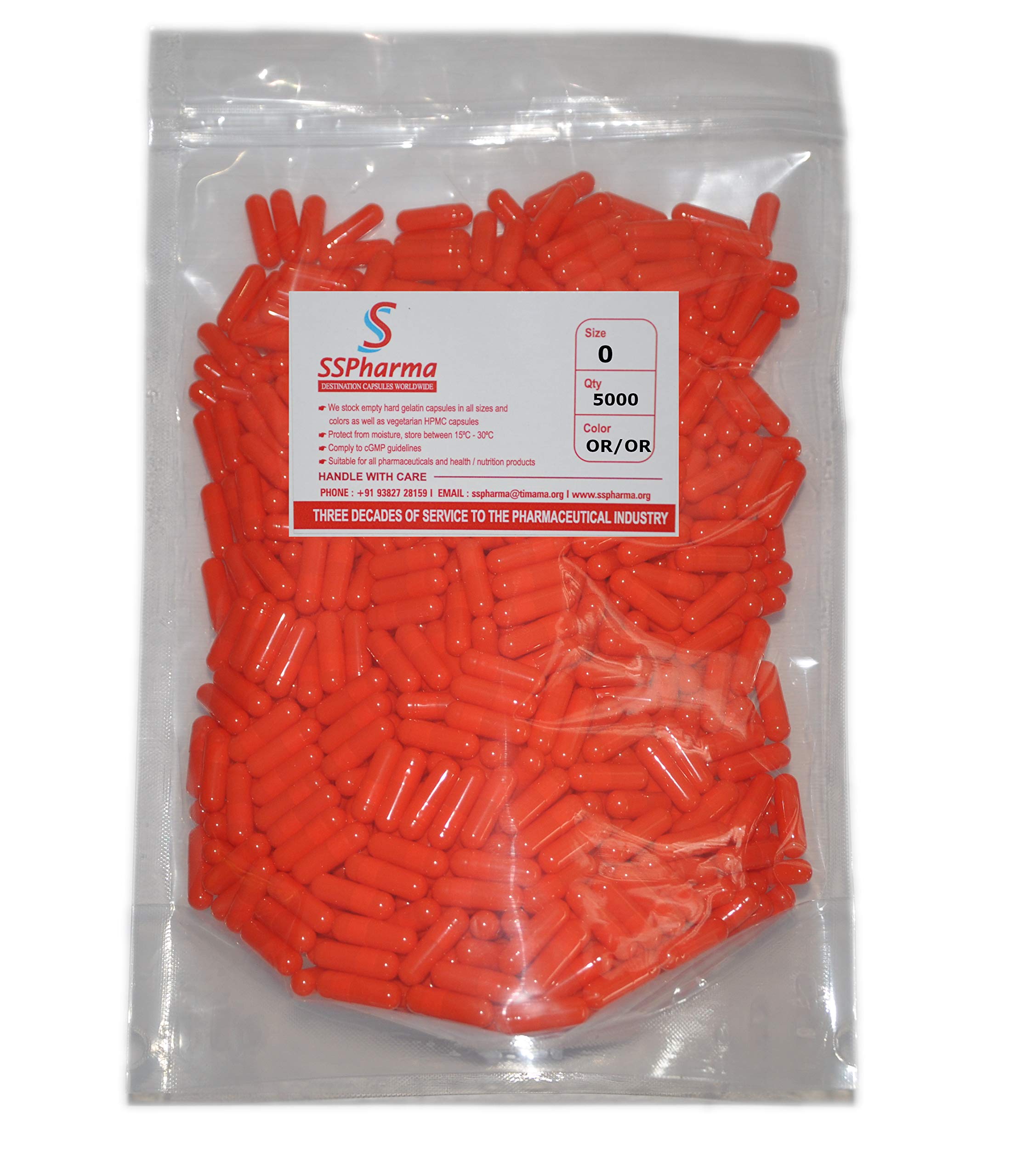 SS Pharma - Empty Gelatin Capsules Size 0 Orange/Orange - 500 Capsules - DIY Powder Filling (B08KQ6QS45) Amazon Price History, Amazon Price Tracker