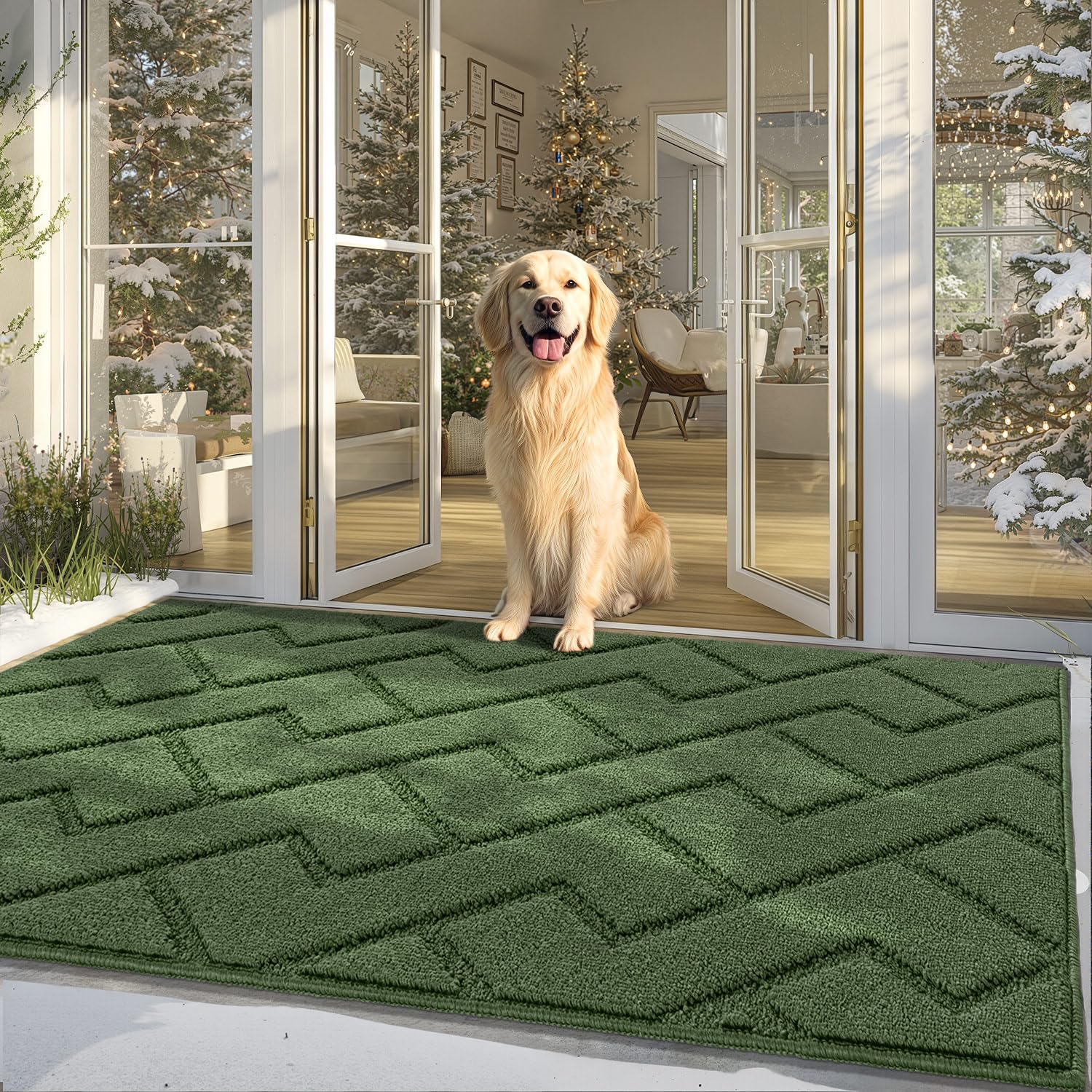 Biscpro Door Mats Indoor,Dirt Trapper Mat Absorbent Non-Slip Low Profile Doormat for Entrance,Inside, Kitchen,Front Door Mat Washable for Pets and Dogs— 50x80cm,Grey — view 78