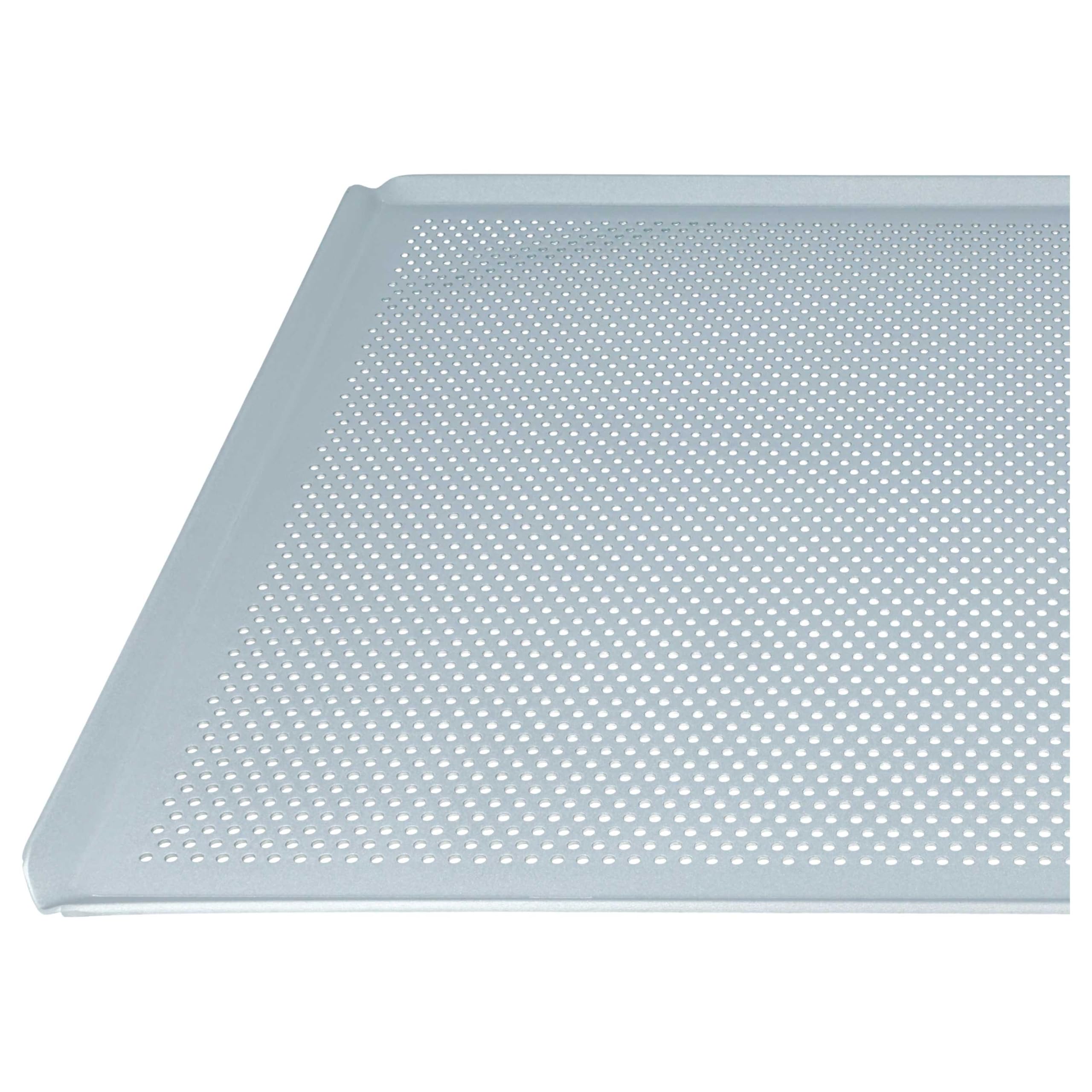 vhbw teglia per forno - 45,5 x 37,5 x 1 cm argento, perforata